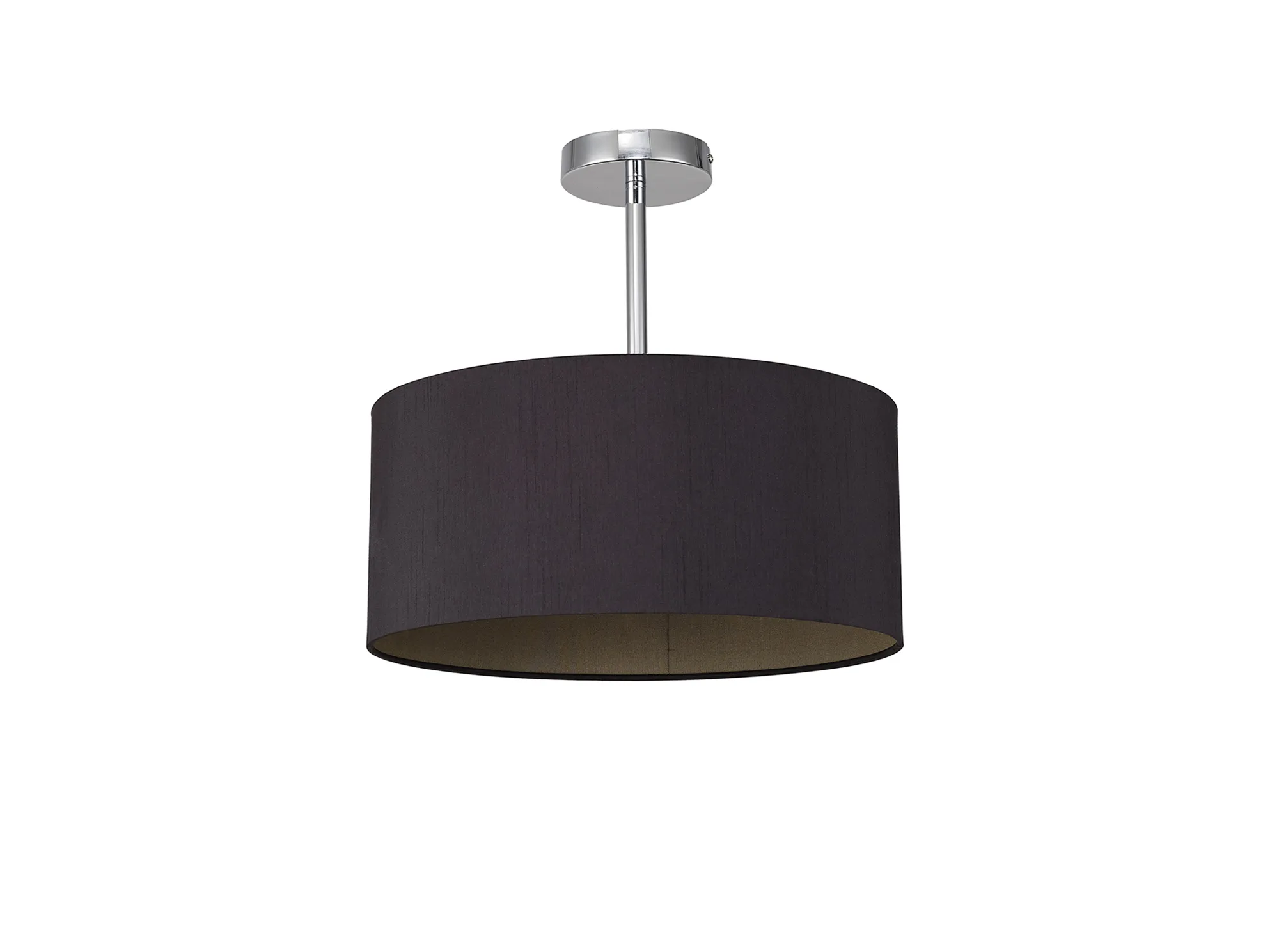Baymont 40cm Semi Flush 1 Light Polished Chrome, Midnight Black/Green Olive DK0091  Deco Baymont